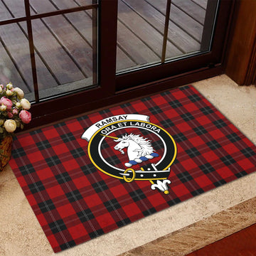 Ramsay Tartan Rubber Doormat with Family Crest