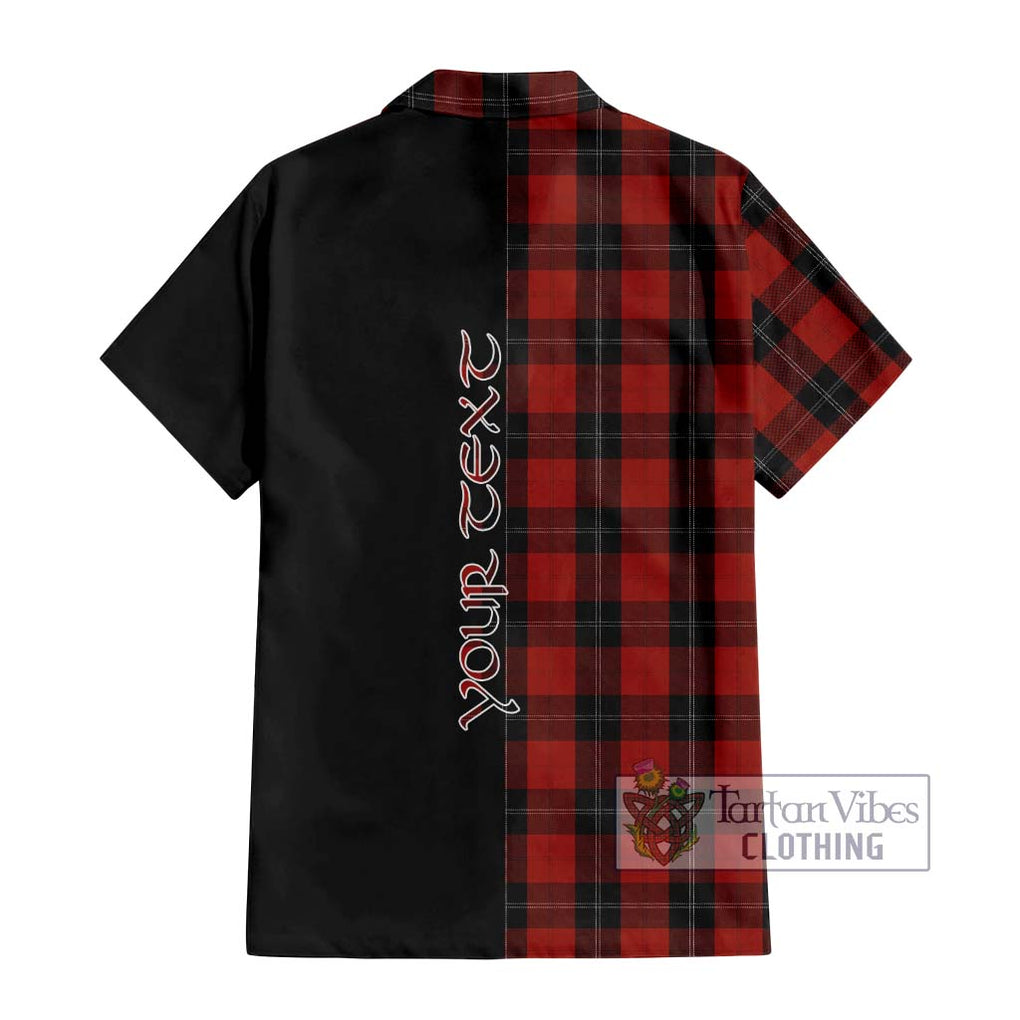 Ramsay Tartan Short Sleeve Button Shirt with Family Crest and Half Of Me Style - Tartanvibesclothing Shop