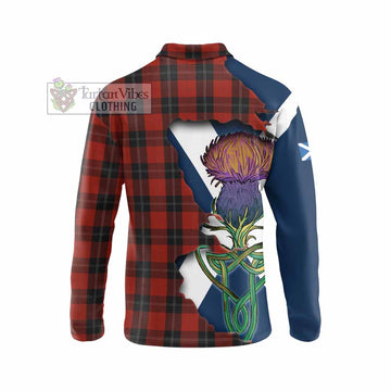 Tartan Vibes Clothing Ramsay Tartan Family Crest Long Sleeve Polo Shirt Scottish Thistle Celtic Inspired