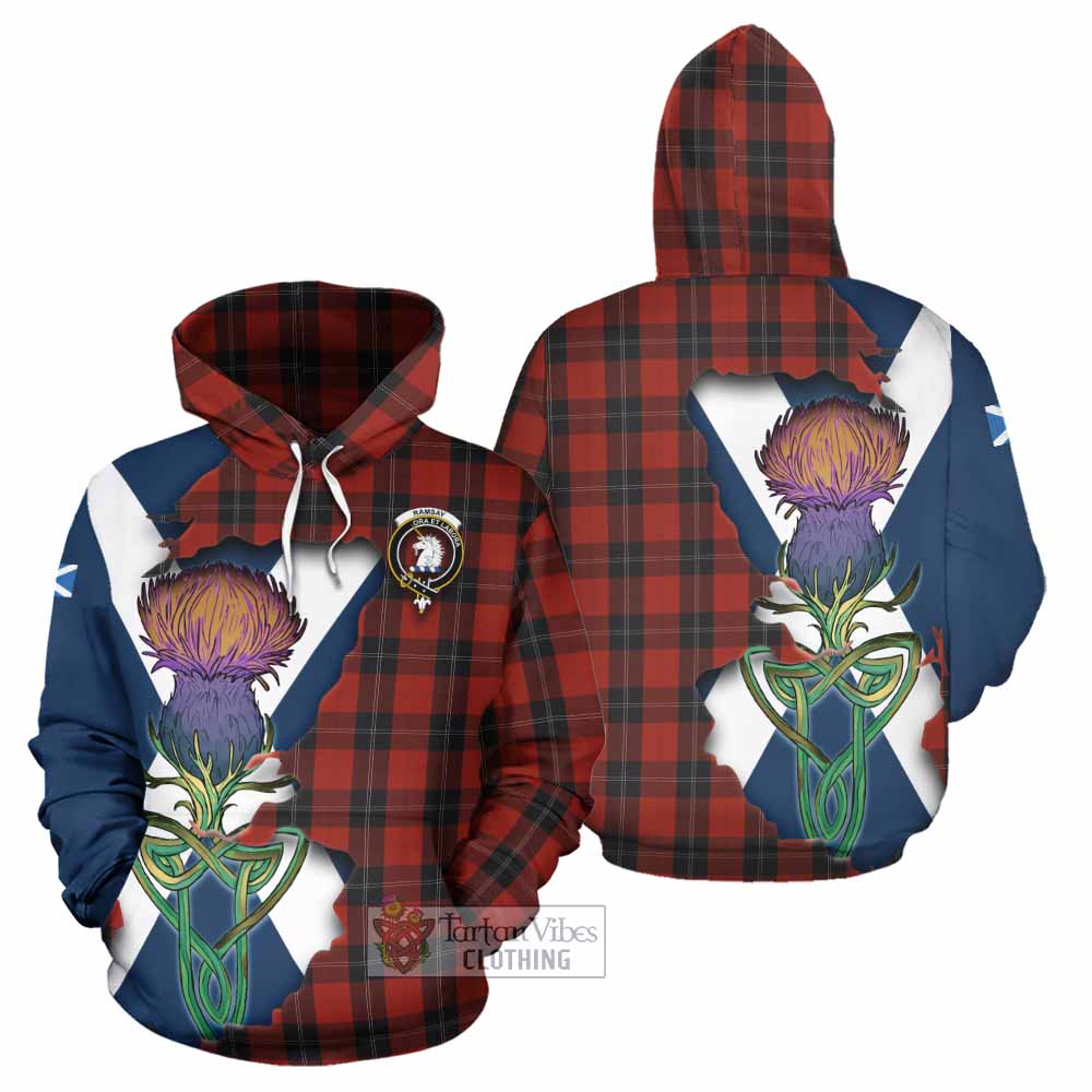 Tartan Vibes Clothing Ramsay Tartan Family Crest Hoodie Scottish Thistle Celtic Inspired