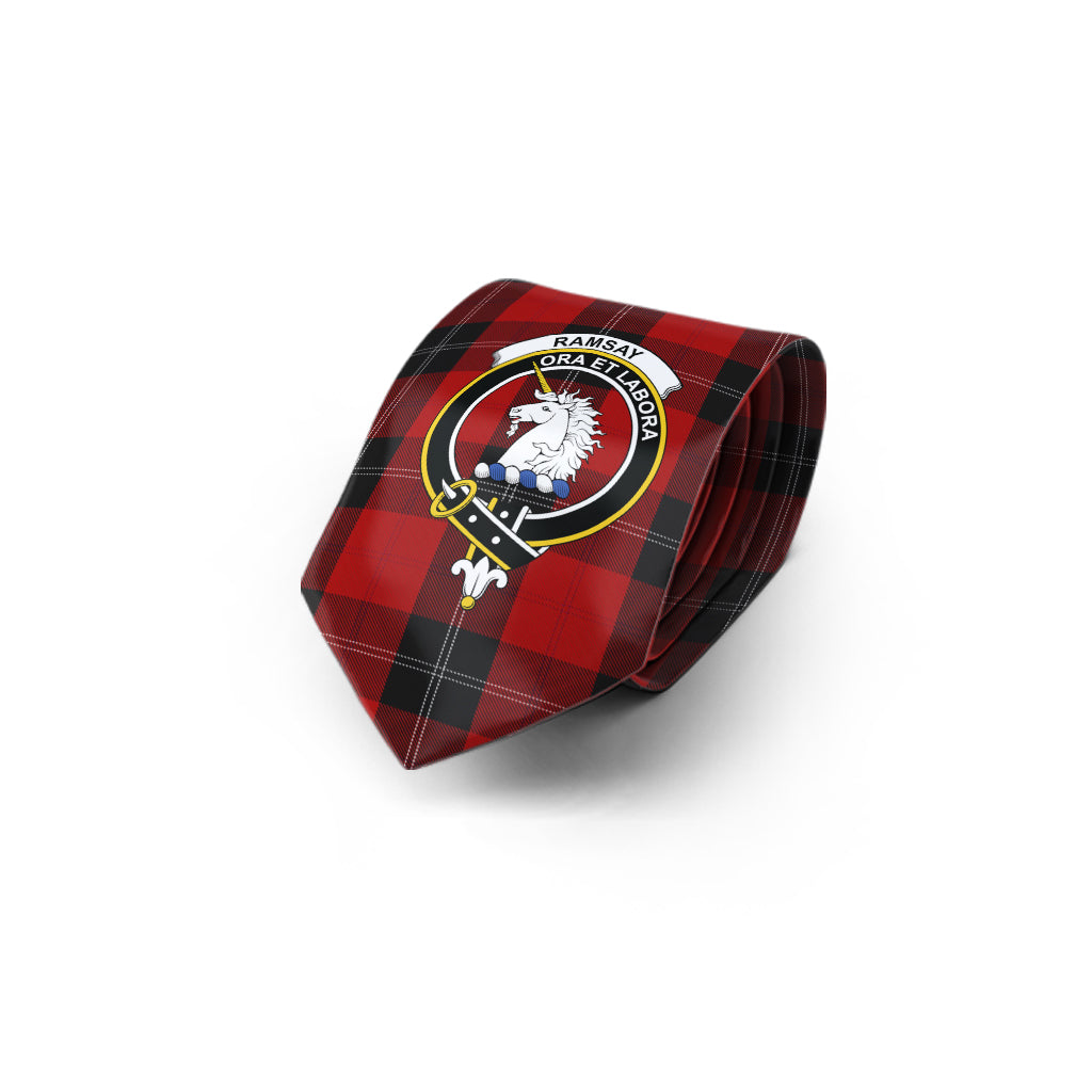 Ramsay Tartan Classic Necktie with Family Crest - Tartan Vibes Clothing