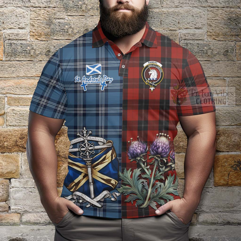 Tartan Vibes Clothing Ramsay Tartan Polo Shirt Happy St. Andrew's Day Half Tartan Style