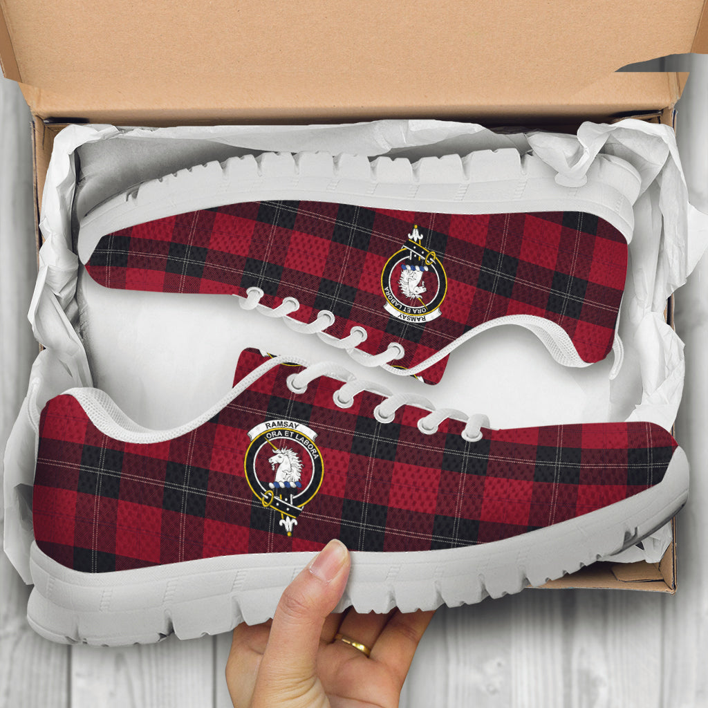 Ramsay Tartan Sneakers with Family Crest - Tartan Vibes Clothing