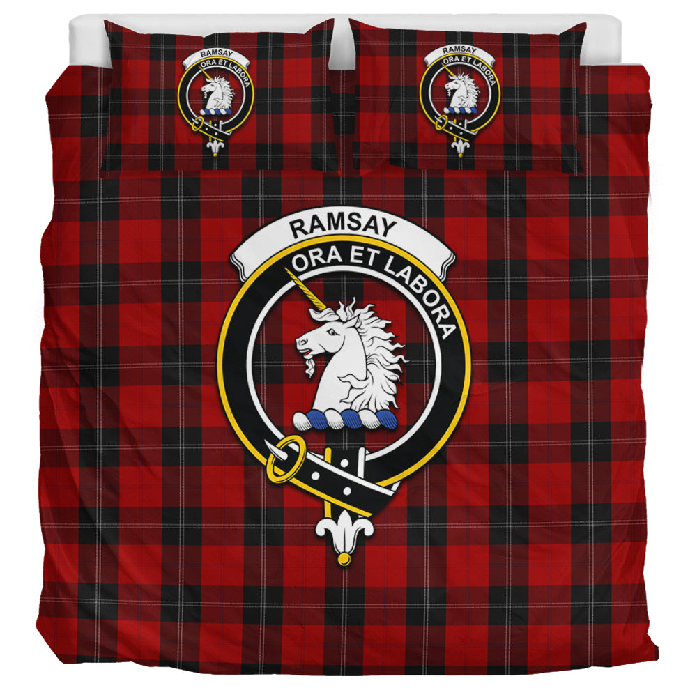 Ramsay Tartan Bedding Set with Family Crest UK Bedding Set UK Super King 104*94 inch - Tartan Vibes Clothing