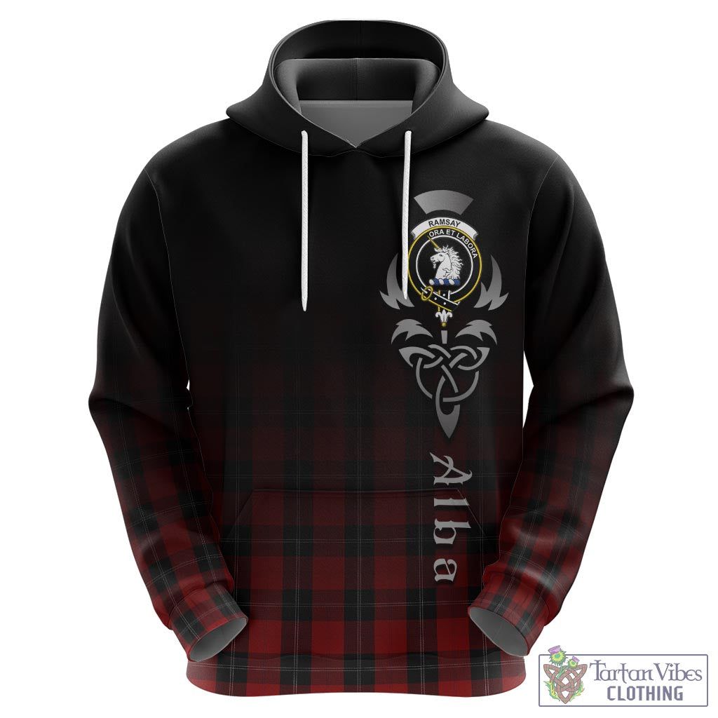 Tartan Vibes Clothing Ramsay Tartan Hoodie Featuring Alba Gu Brath Family Crest Celtic Inspired