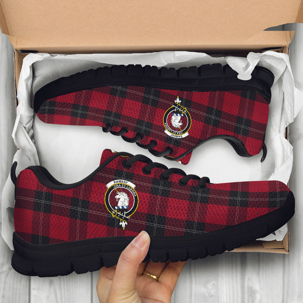 Ramsay Tartan Sneakers with Family Crest - Tartan Vibes Clothing