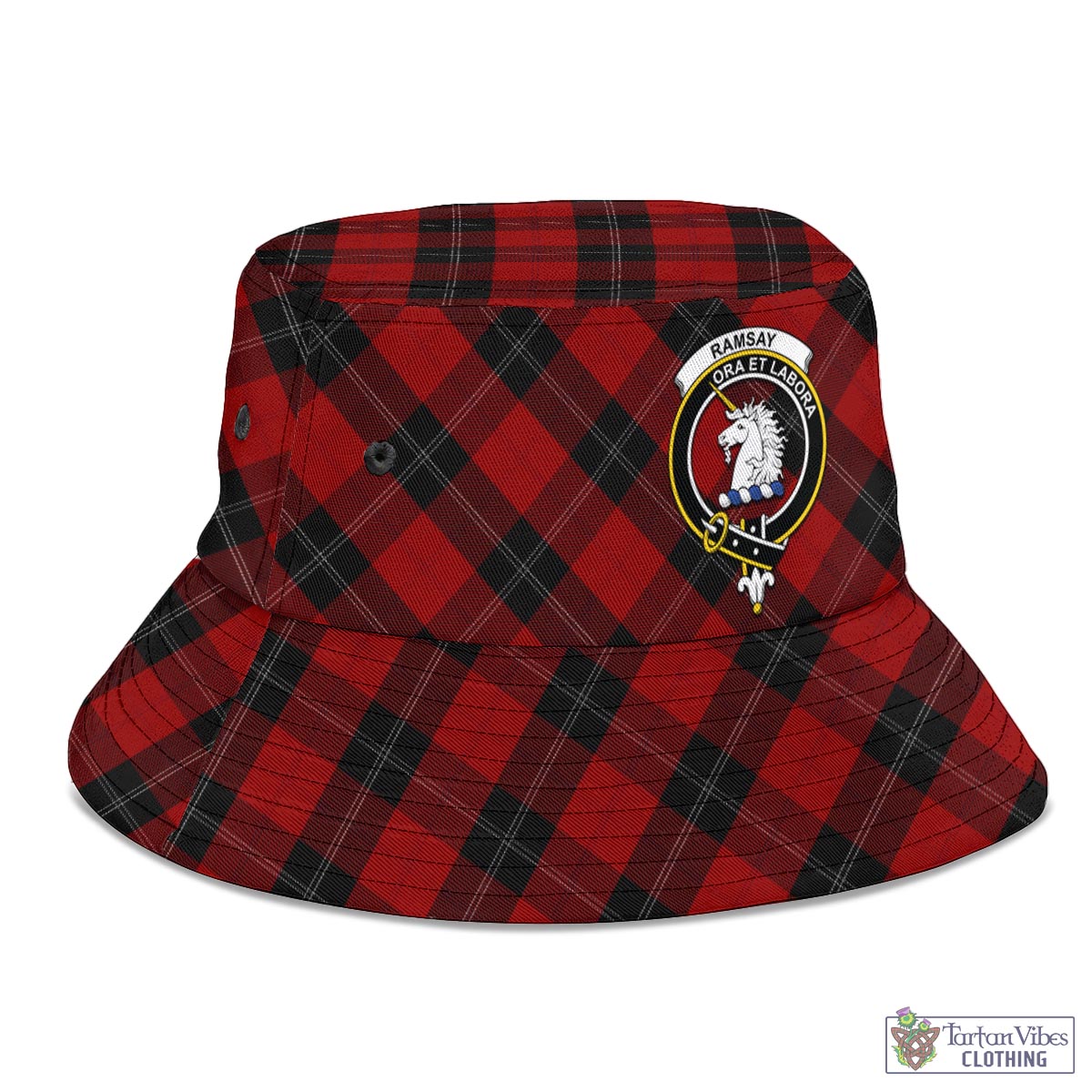 Tartan Vibes Clothing Ramsay Tartan Bucket Hat with Family Crest