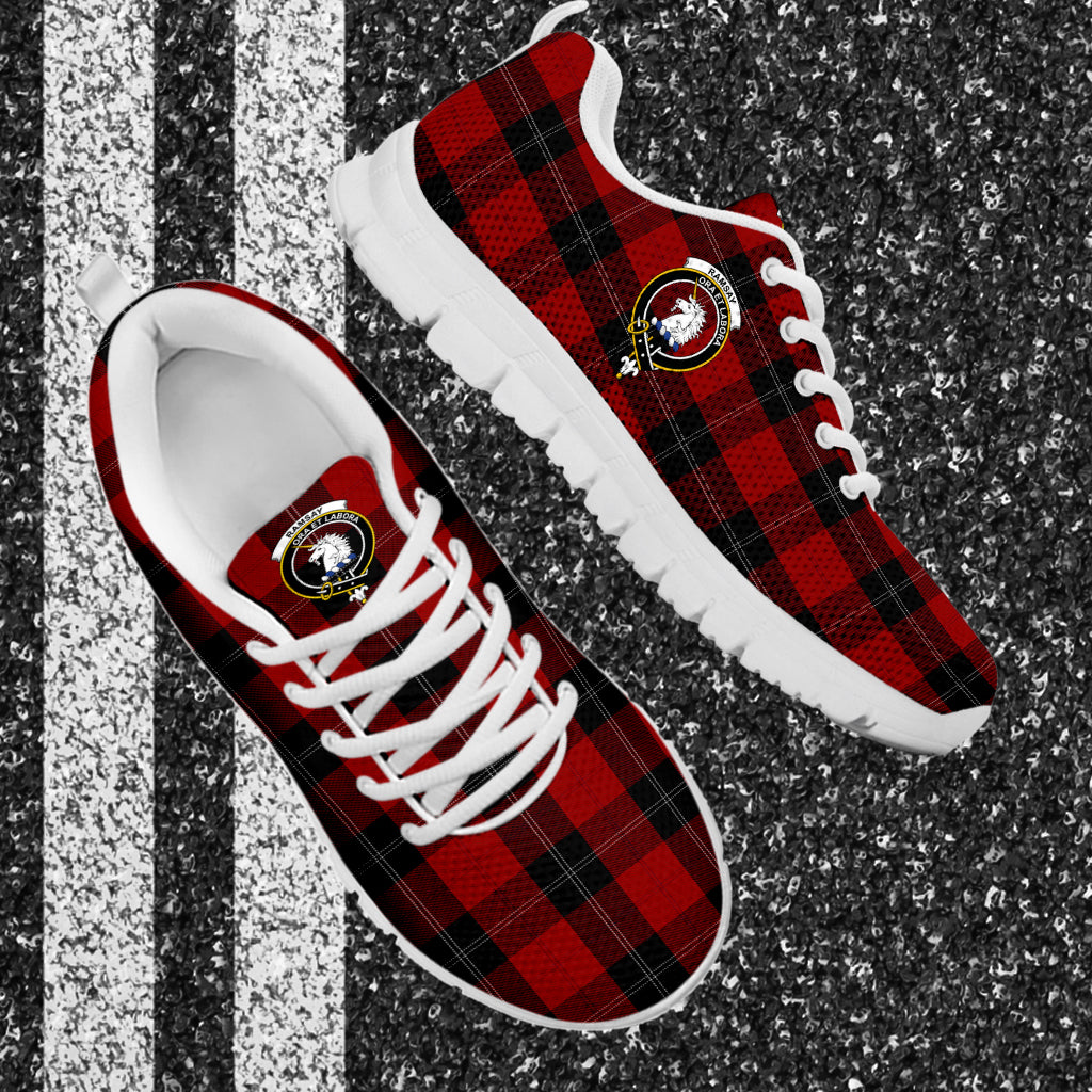 Ramsay Tartan Sneakers with Family Crest - Tartan Vibes Clothing