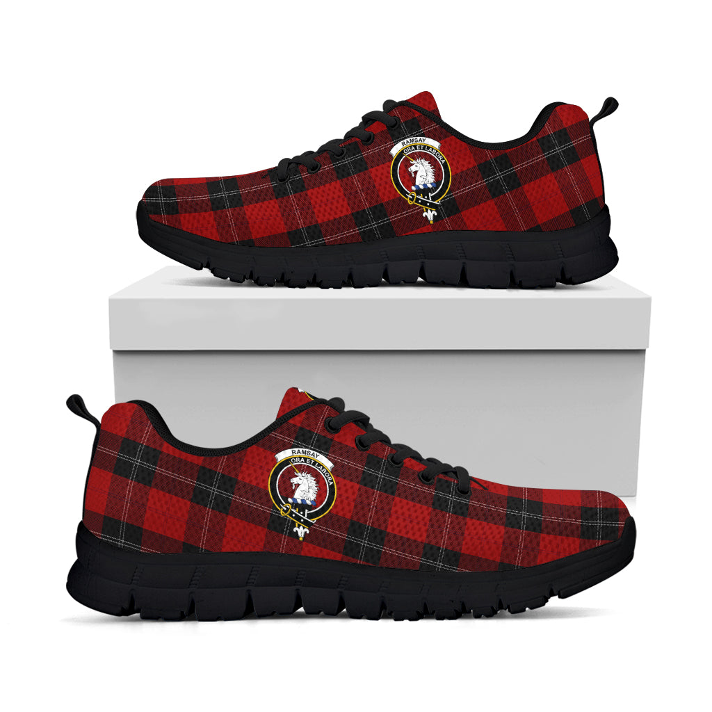 Ramsay Tartan Sneakers with Family Crest - Tartan Vibes Clothing