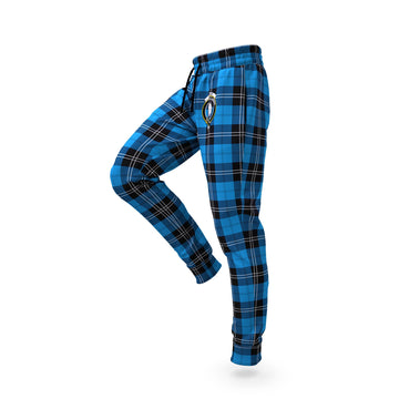 Ramsay Blue Ancient Tartan Joggers Pants with Family Crest