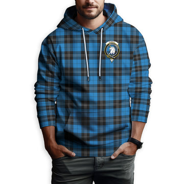 Ramsay Blue Ancient Tartan Hoodie with Family Crest