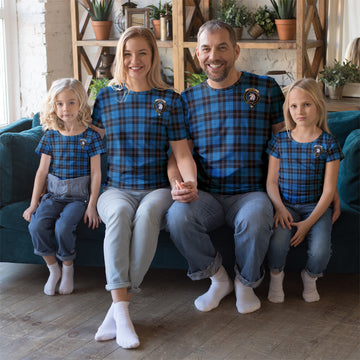 Ramsay Blue Ancient Tartan T-Shirt with Family Crest