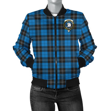 Ramsay Blue Ancient Tartan Bomber Jacket with Family Crest