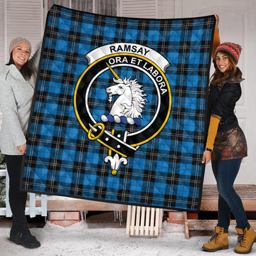 Ramsay Blue Ancient Tartan Quilt with Family Crest