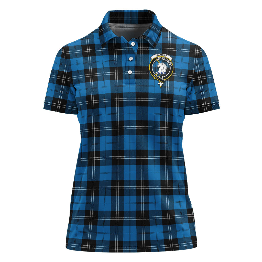 ramsay-blue-ancient-tartan-polo-shirt-with-family-crest-for-women