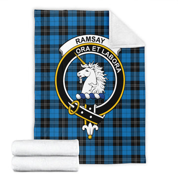 Ramsay Blue Ancient Tartan Blanket with Family Crest