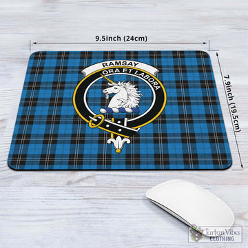 Ramsay Blue Ancient Tartan Mouse Pad with Family Crest