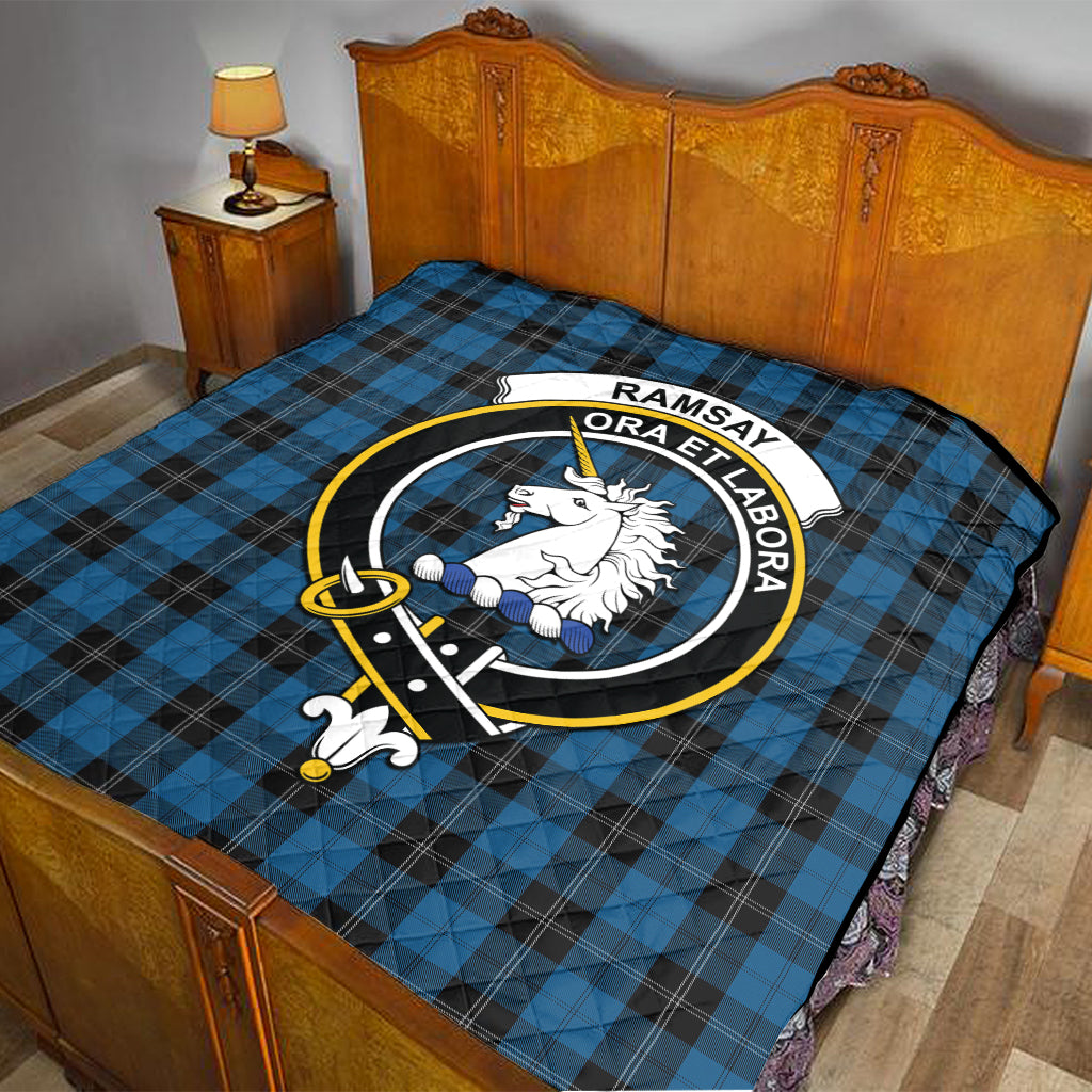 ramsay-blue-hunting-tartan-quilt-with-family-crest