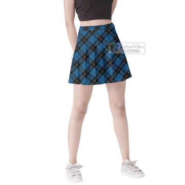 Ramsay Blue Hunting Tartan Women's Plated Mini Skirt