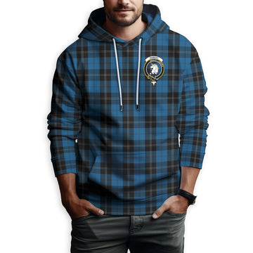Ramsay Blue Hunting Tartan Hoodie with Family Crest