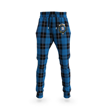 Ramsay Blue Hunting Tartan Joggers Pants with Family Crest