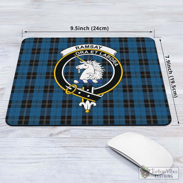 Ramsay Blue Hunting Tartan Mouse Pad with Family Crest