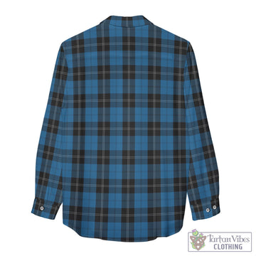 Ramsay Blue Hunting Tartan Womens Casual Shirt with Family Crest