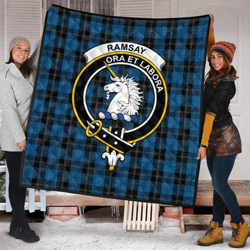 Ramsay Blue Hunting Tartan Quilt with Family Crest