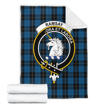 Ramsay Blue Hunting Tartan Blanket with Family Crest