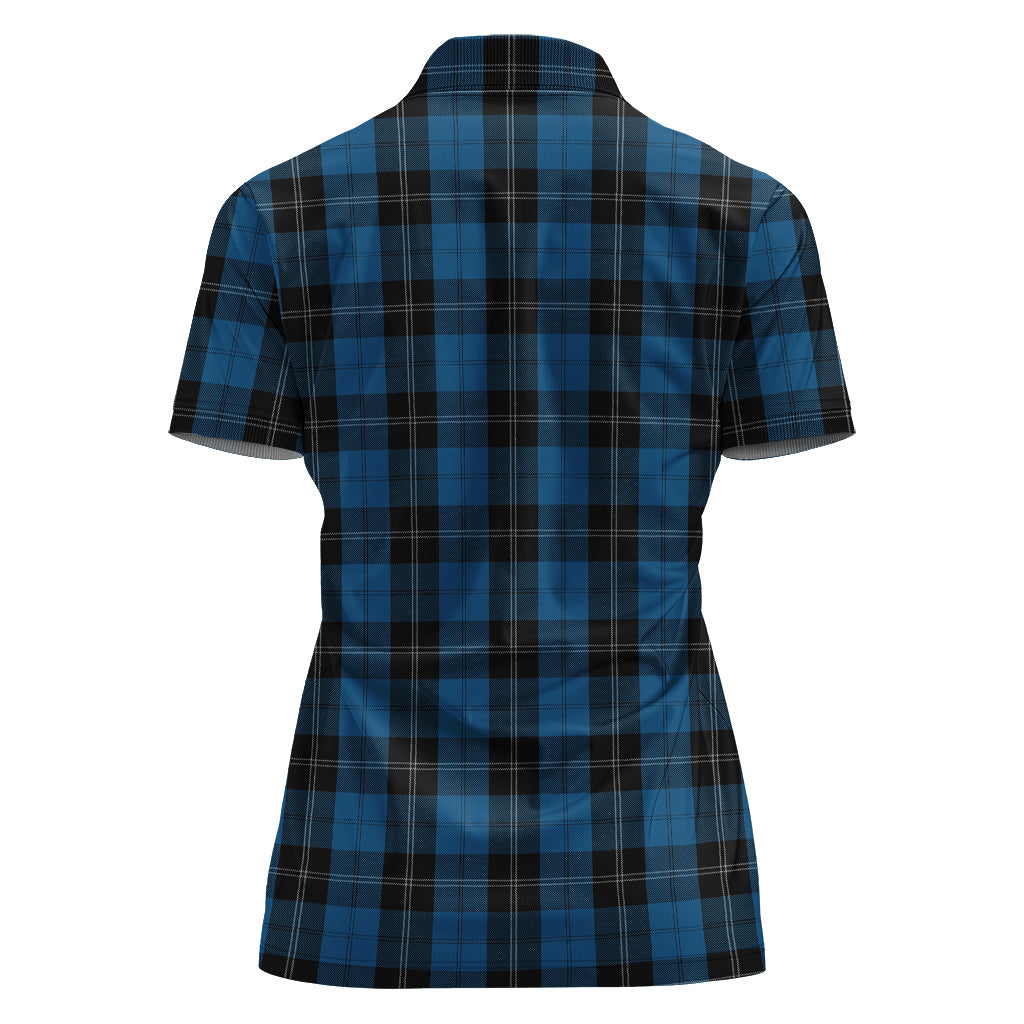 ramsay-blue-hunting-tartan-polo-shirt-with-family-crest-for-women