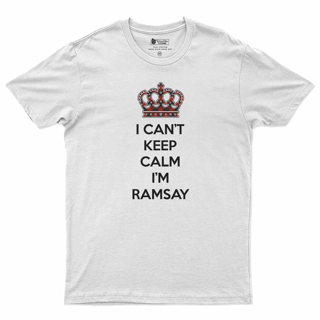 Ramsay Can't Keep Calm Men's T-Shirt White - Tartan Vibes Clothing