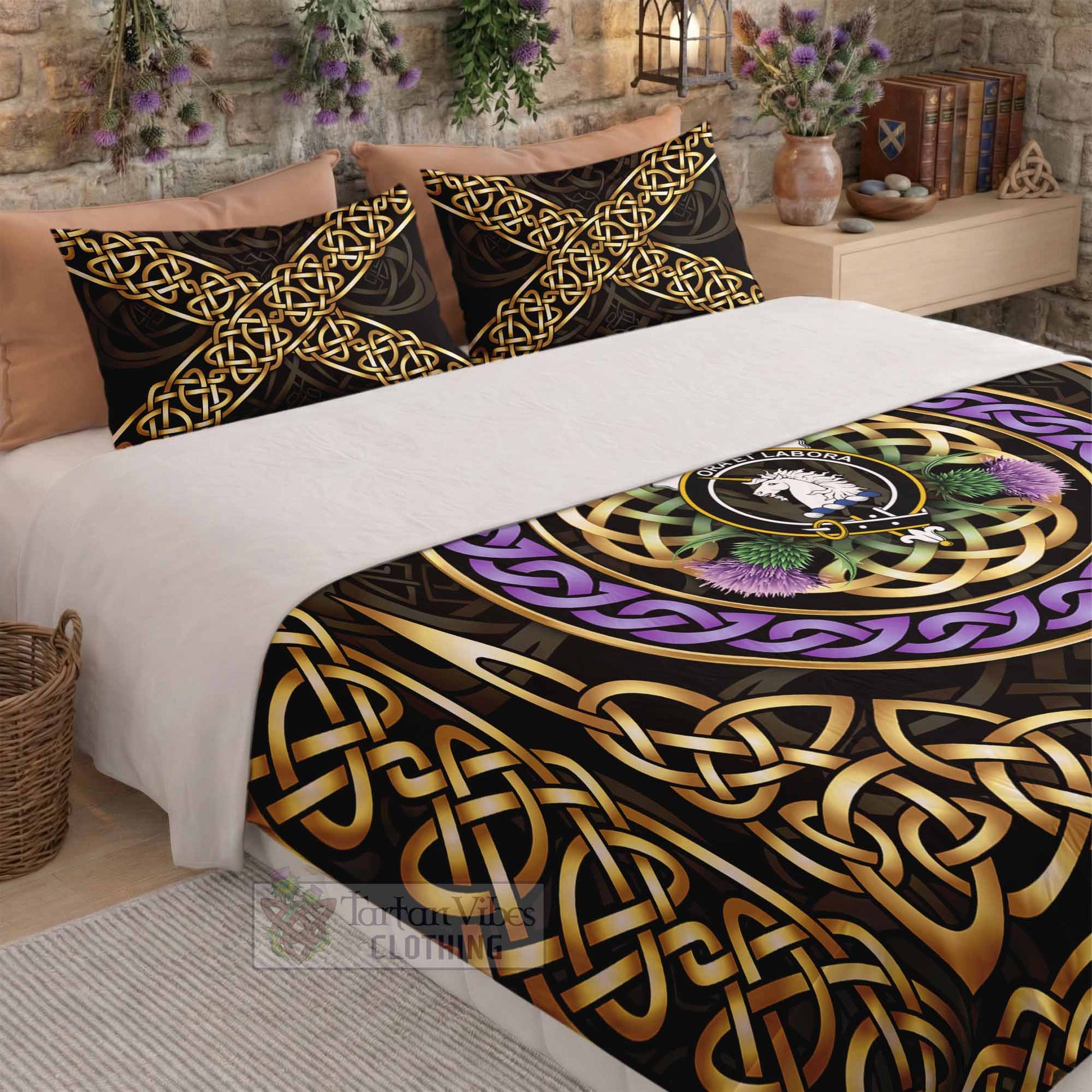 Ramsay Clan Crest Bedding Set Celtic Scottish Thistle