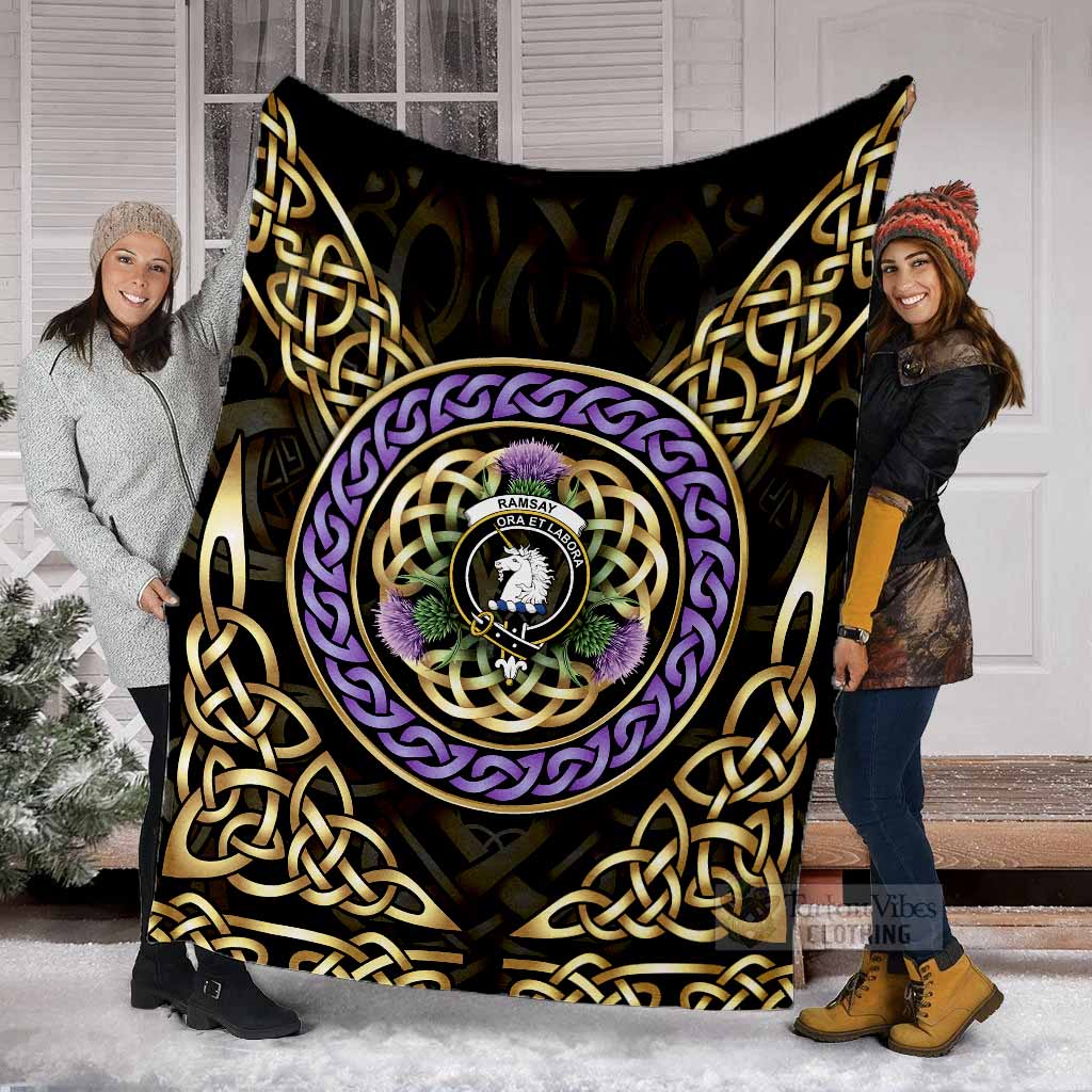 Ramsay Clan Crest Blanket Celtic Scottish Thistle