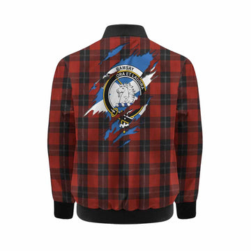 Ramsay Clan Crest In Me Tartan Kid Bomber Jacket Scotland Flag Style