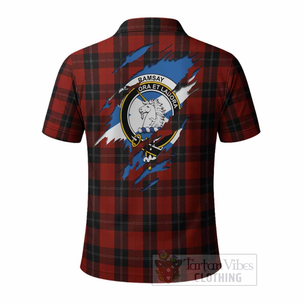 Ramsay Clan Crest In Me Tartan Polo Shirt Scotland Flag Style
