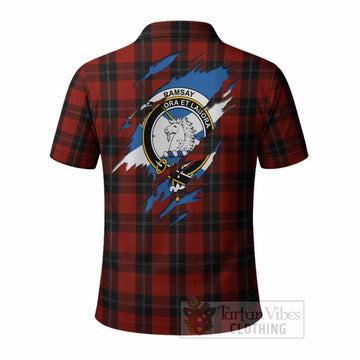 Ramsay Clan Crest In Me Tartan Polo Shirt Scotland Flag Style