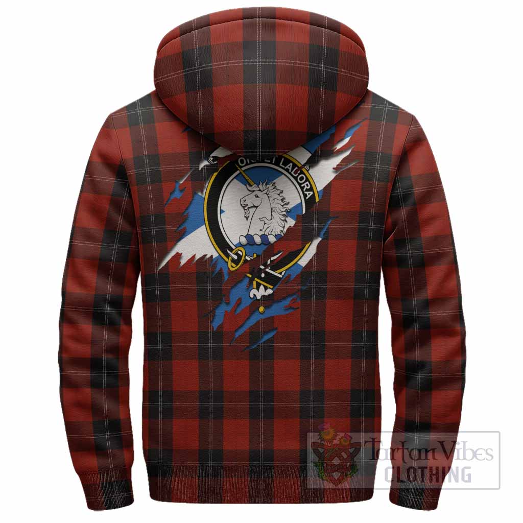 Ramsay Clan Crest In Me Tartan Sherpa Hoodie Scotland Flag Style