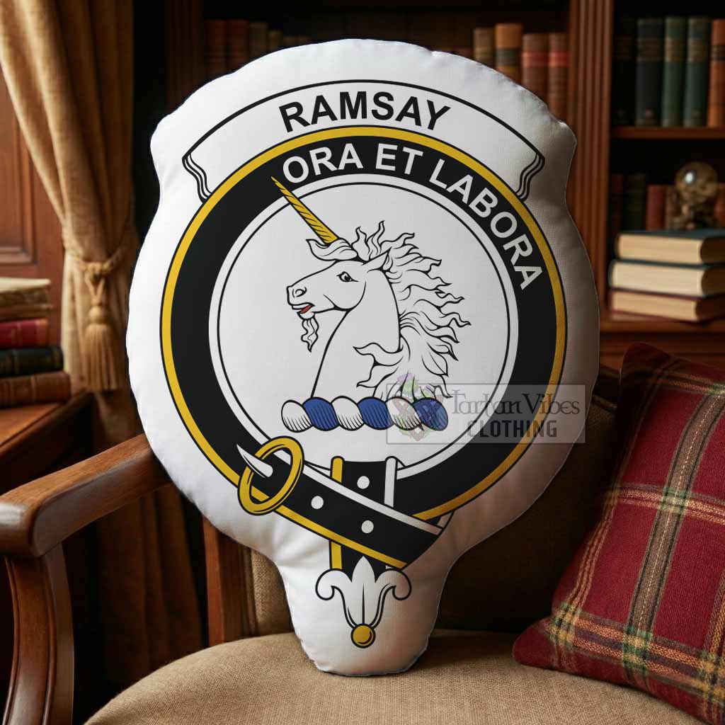Ramsay Clan Crest Shaped Throw Pillow, Scottish Clan Badge Decorative Pillow - Tartan Vibes Clothing