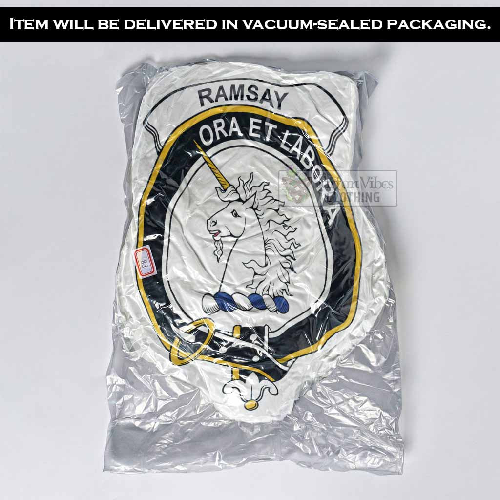 Ramsay Clan Crest Shaped Throw Pillow, Scottish Clan Badge Decorative Pillow - Tartan Vibes Clothing