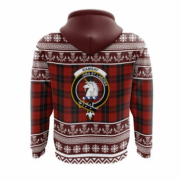 Ramsay Clan Tartan Christmas Hoodie with Family Crest