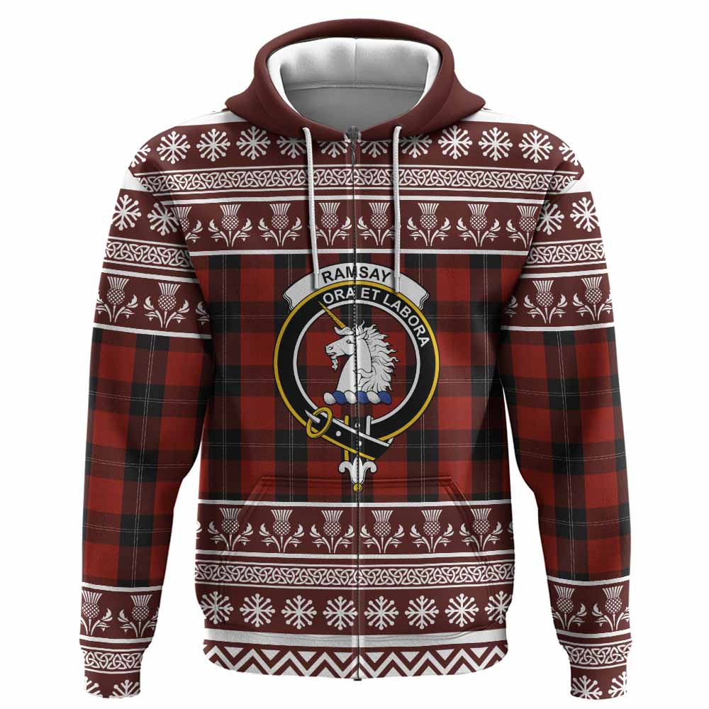 Ramsay Clan Tartan Christmas Hoodie with Family Crest - Tartan Vibes Clothing