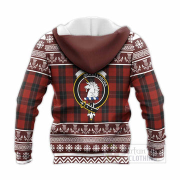 Ramsay Clan Tartan Christmas Knitted Hoodie with Family Crest