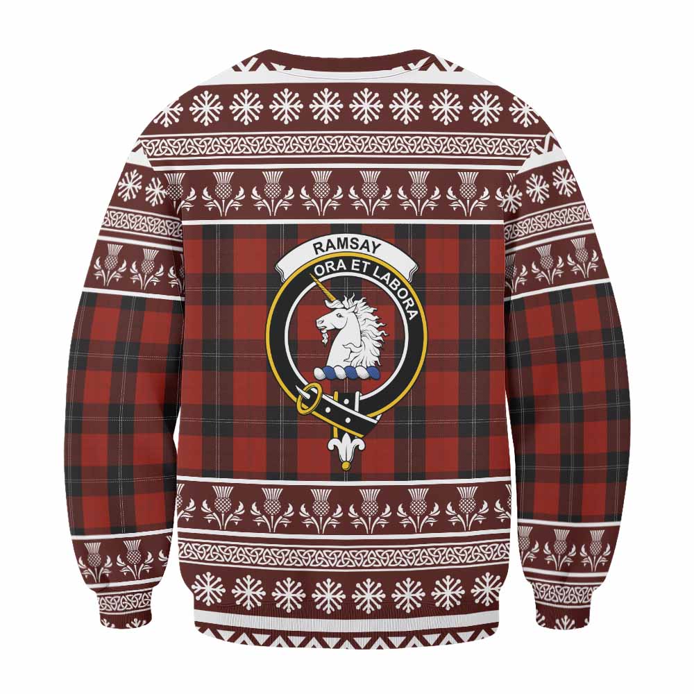 Ramsay Clan Tartan Christmas Sweatshirt with Family Crest - Tartan Vibes Clothing