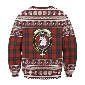 Ramsay Clan Tartan Christmas Sweatshirt with Family Crest