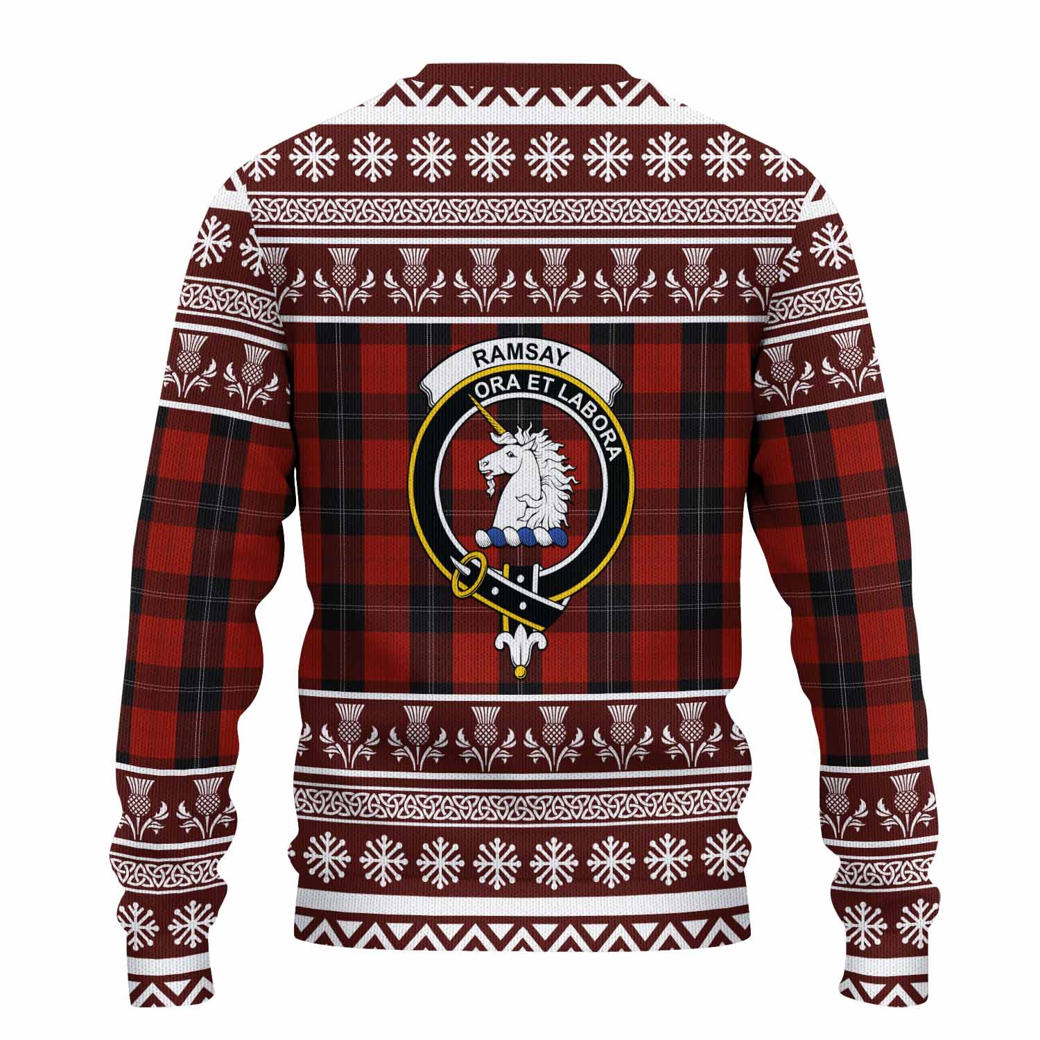 Ramsay Clan Tartan Christmas Ugly Sweater with Family Crest - Tartan Vibes Clothing