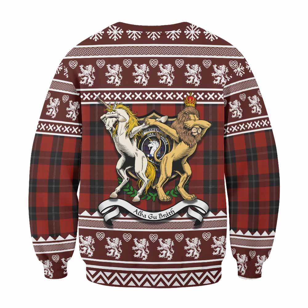 Ramsay Clan Tartan Crest Christmas Sweatshirt Coat of Arms Funny Style - Tartan Vibes Clothing