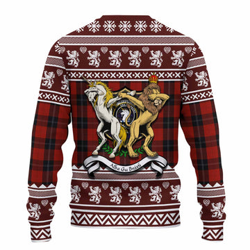 Ramsay Clan Tartan Crest Christmas Ugly Sweater Coat of Arms Funny Style