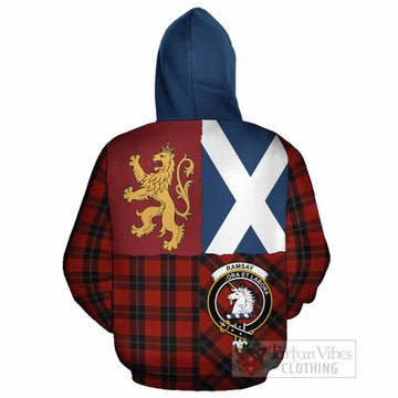 Ramsay Crest Tartan Cotton Hoodie with Lion Rampant Saltire Style