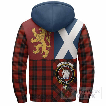Ramsay Crest Tartan Sherpa Hoodie with Lion Rampant Saltire Style