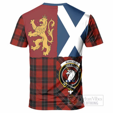 Ramsay Crest Tartan T-Shirt with Lion Rampant Saltire Style